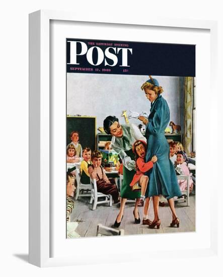 "Separation Anxiety," Saturday Evening Post Cover, September 11, 1948-George Hughes-Framed Giclee Print