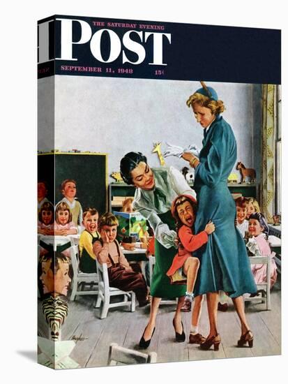 "Separation Anxiety," Saturday Evening Post Cover, September 11, 1948-George Hughes-Stretched Canvas