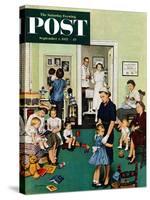 "Separation Anxiety" Saturday Evening Post Cover, September 3, 1955-Stevan Dohanos-Stretched Canvas