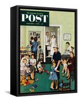 "Separation Anxiety" Saturday Evening Post Cover, September 3, 1955-Stevan Dohanos-Framed Stretched Canvas