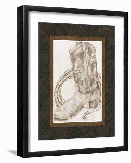 Sepia Boots I-Jennifer Goldberger-Framed Art Print