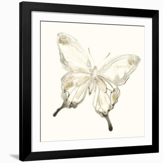 Sepia Butterfly Impressions IV-June Erica Vess-Framed Art Print