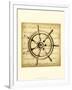 Sepia Captain's Wheel-Ethan Harper-Framed Art Print