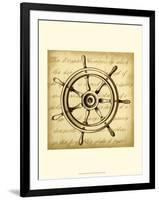 Sepia Captain's Wheel-Ethan Harper-Framed Art Print