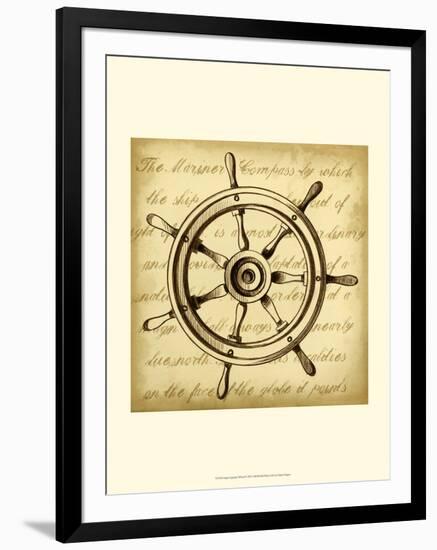 Sepia Captain's Wheel-Ethan Harper-Framed Art Print