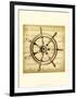 Sepia Captain's Wheel-Ethan Harper-Framed Art Print