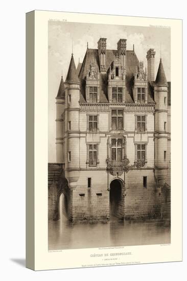 Sepia Chateaux V-Victor Petit-Stretched Canvas