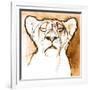 Sepia Cub, 2020, (mixed media on paper)-Mark Adlington-Framed Giclee Print