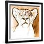 Sepia Cub, 2020, (mixed media on paper)-Mark Adlington-Framed Giclee Print