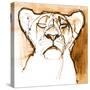 Sepia Cub, 2020, (mixed media on paper)-Mark Adlington-Stretched Canvas