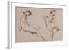 Sepia Drawing of Nude Woman, circa 1860-William Mulready-Framed Giclee Print