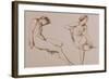 Sepia Drawing of Nude Woman, circa 1860-William Mulready-Framed Giclee Print