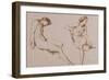 Sepia Drawing of Nude Woman, circa 1860-William Mulready-Framed Giclee Print