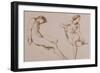 Sepia Drawing of Nude Woman, circa 1860-William Mulready-Framed Giclee Print