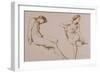 Sepia Drawing of Nude Woman, circa 1860-William Mulready-Framed Giclee Print