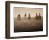 Sepia Effect of Cowboys Riding, Seneca, Oregon, USA-Nancy & Steve Ross-Framed Photographic Print