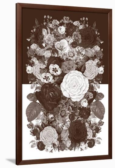 Sepia Flowerbed-null-Framed Art Print