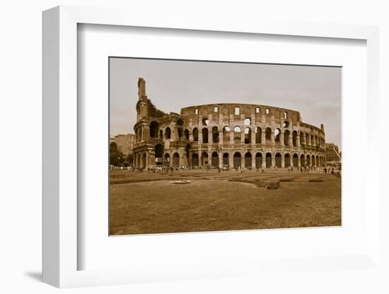 Sepia image of the Colosseum or Roman Coliseum, originally the Flavian Amphitheatre, an elliptic...-null-Framed Photographic Print