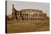 Sepia image of the Colosseum or Roman Coliseum, originally the Flavian Amphitheatre, an elliptic...-null-Stretched Canvas