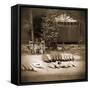 Sepia Lake Canoe House-Suzanne Foschino-Framed Stretched Canvas