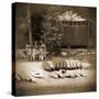 Sepia Lake Canoe House-Suzanne Foschino-Stretched Canvas