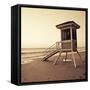 Sepia Life Guard Tower I-Jairo Rodriguez-Framed Stretched Canvas