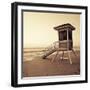 Sepia Life Guard Tower I-Jairo Rodriguez-Framed Photographic Print