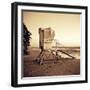 Sepia Life Guard Tower II-Jairo Rodriguez-Framed Photographic Print