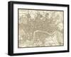 Sepia Map of London-Vision Studio-Framed Art Print