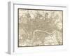 Sepia Map of London-Vision Studio-Framed Art Print