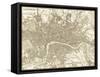 Sepia Map of London-Vision Studio-Framed Stretched Canvas