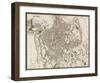 Sepia Map of Rome-null-Framed Art Print