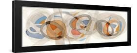 Sepia & Orange Circles-Nikki Galapon-Framed Art Print