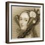 Sepia Portrait of Augusta Ada King-Alfred-edward Chalon-Framed Giclee Print