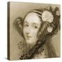 Sepia Portrait of Augusta Ada King-Alfred-edward Chalon-Stretched Canvas