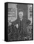 Sepia Print of Inventor Thomas Edison in His Laboratory-null-Framed Stretched Canvas
