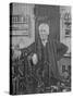Sepia Print of Inventor Thomas Edison in His Laboratory-null-Stretched Canvas