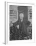 Sepia Print of Inventor Thomas Edison in His Laboratory-null-Framed Premium Photographic Print