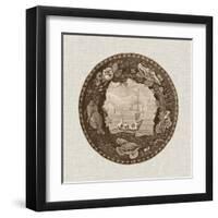 Sepia Transferware III-Vision Studio-Framed Art Print