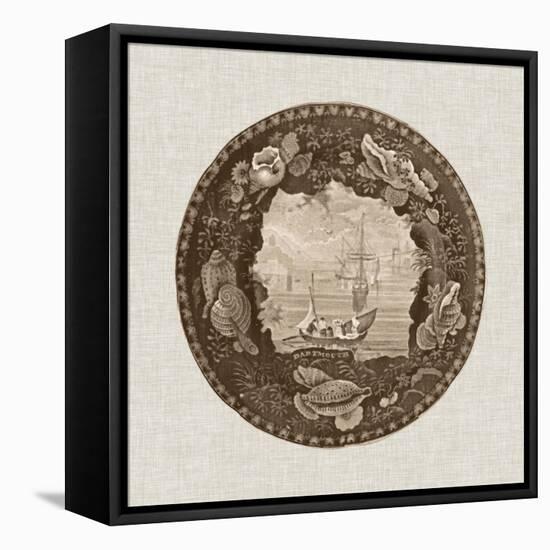 Sepia Transferware III-Vision Studio-Framed Stretched Canvas