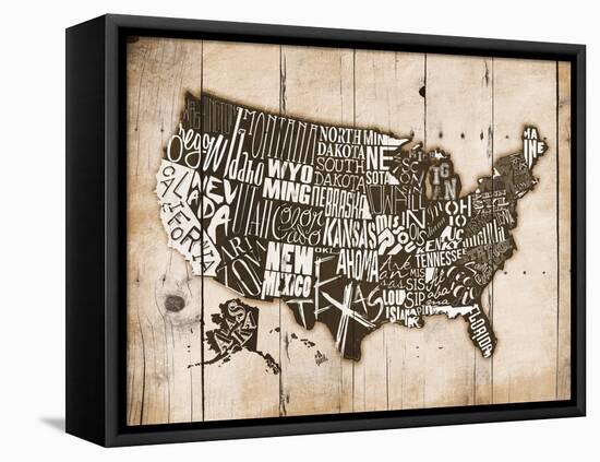 Sepia Wood USA-Jace Grey-Framed Stretched Canvas