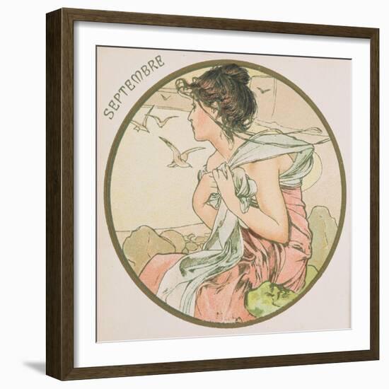 September, 1899 (Detail)-Alphonse Mucha-Framed Giclee Print