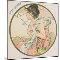 September, 1899 (Detail)-Alphonse Mucha-Mounted Giclee Print