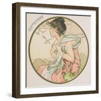 September, 1899 (Detail)-Alphonse Mucha-Framed Giclee Print