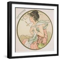 September, 1899 (Detail)-Alphonse Mucha-Framed Giclee Print