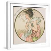 September, 1899 (Detail)-Alphonse Mucha-Framed Giclee Print