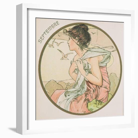 September, 1899 (Detail)-Alphonse Mucha-Framed Giclee Print