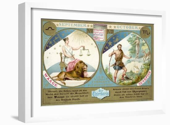 September and October: Libra and Scorpio-null-Framed Giclee Print