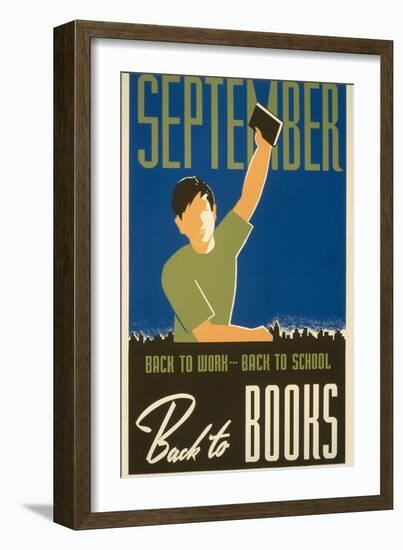 September, Back to Books Poster-null-Framed Art Print