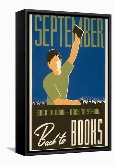 September, Back to Books Poster-null-Framed Stretched Canvas